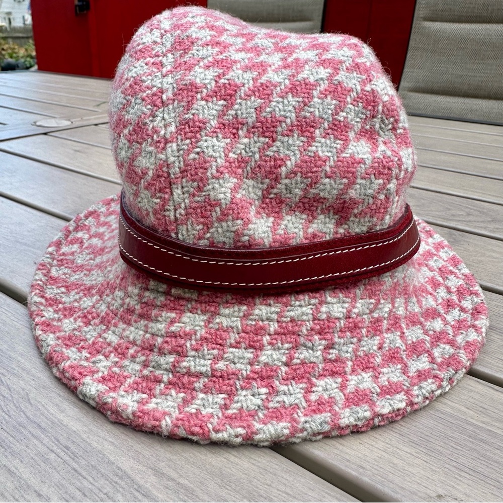 Coach Vintage Avant Garde Houndstooth Wool Bucket Hat - Size M/L - Picture 4 of 8